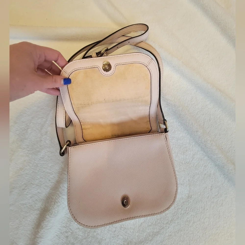 Kate Spade New York Blush Pink Crossbody Bag Saffiano Leather Minimalist